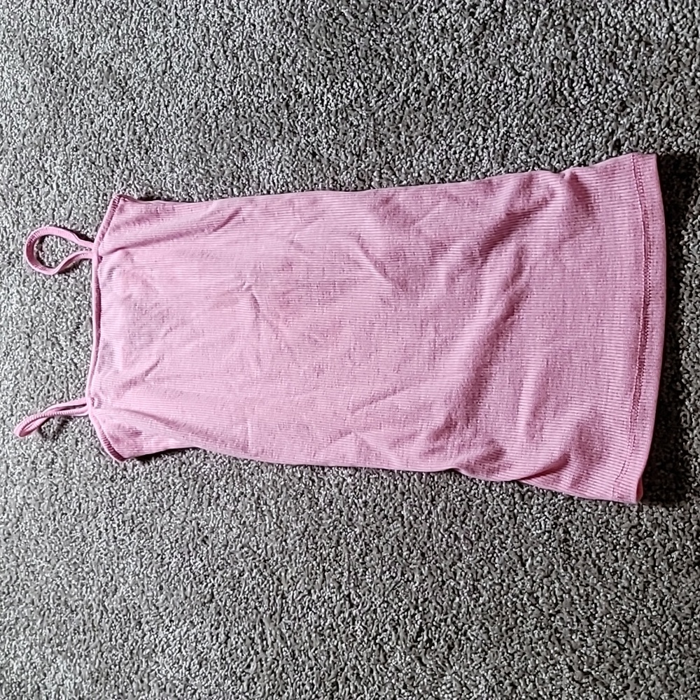 Baileys Blossoms pink noodle strap dress